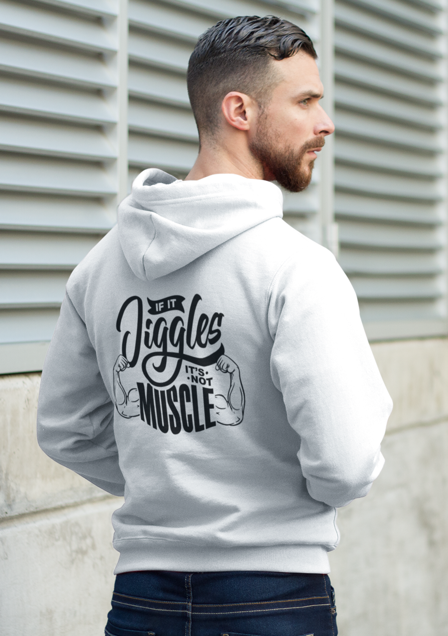 MUSCLE Oversized Hoodie Backprint